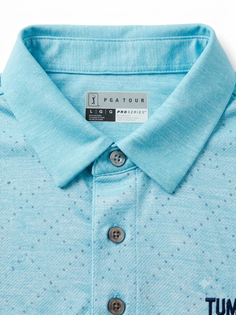 PGA Tour Light Blue to White Ombre Polo